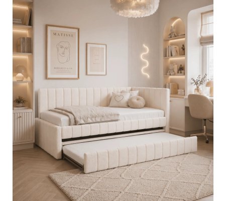 Раскладная кушетка Mebel Elit VILLEMO Boucle 90x200 см Кремовый