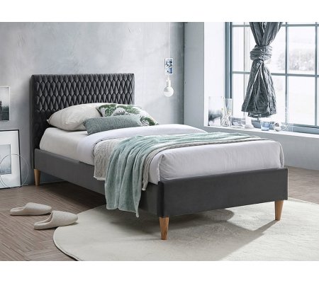 Кровать Signal AZURRO Welur 90x200 см Серый