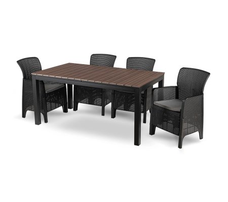 Комплект садових меблів Mebel Elit ARGOS FRESNO BIG 4 Чорний