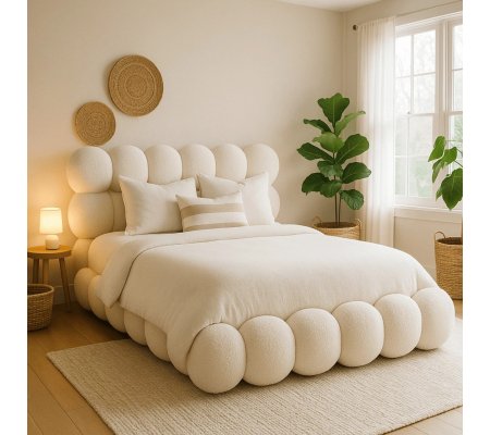 Кровать Mebel Elit ANKARA Boucle 160x200 см Кремововый