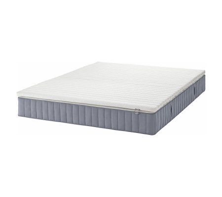 IKEA Пружинний матрац середньої жорсткості з топпером VALEVAG 140x200 см Блакитний (ИКЕА ВАЛЕВАГ)