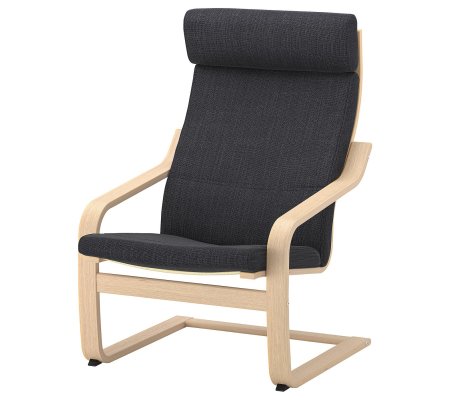 IKEA Кресло-качалка POANG Темно-серый (ИКЕА ПОАНГ)