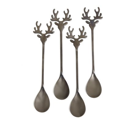 Набір десертних ложок Homla REINDEER 4 шт Чорний, фото Набір десертних ложок Homla REINDEER 4 шт Чорний