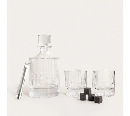 Набор для виски графин с 2 стаканами и кубиками Homla ELEGANZA 940 мл Прозрачный