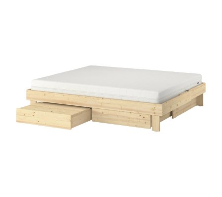 IKEA Розкладне ліжко з матрацом GLAMBERGET 80-160x200 см Сосна (ИКЕА ГЛАМБЕРГЕТ)