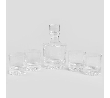Набор для виски графин и 4 стакана Homla PUERTO 750 мл Прозрачный