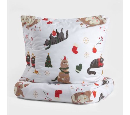Комплект постельного белья Homla CATNESS 140x200 см Принт