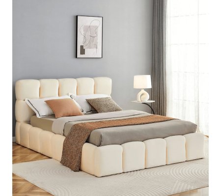 Кровать Mebel Elit MURACJA Welur 140x200 см Кремовый