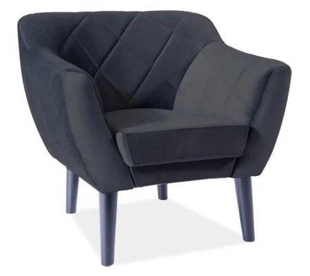 Кресло мягкое Signal Karo 1 Welur Черный, фото Кресло мягкое Signal Karo 1 Welur Черный