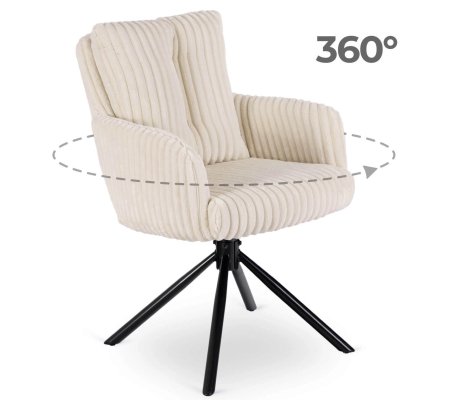 Обеденный стул поворотный Mebel Elit JUNE Velvet Кремовый