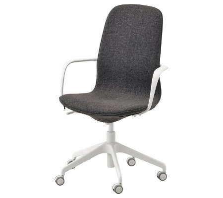 IKEA Офисное кресло LANGFJALL Темно-серый (ИКЕА ЛАНГФЬЯЛЛЬ)