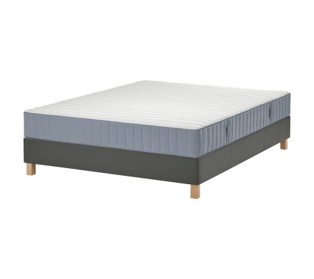 IKEA Кровать с матрасом LYNGOR 140x200 см Темно-серый (ИКЕА ЛИНГОР)