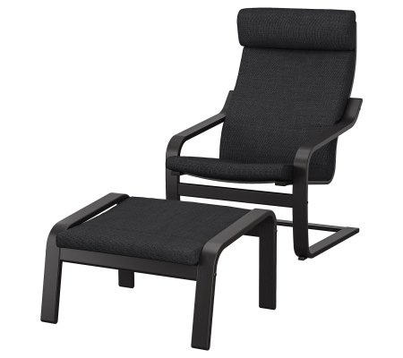 IKEA Крісло-качалка з підставкою POANG Темно-сірий (ИКЕА ПОАНГ)