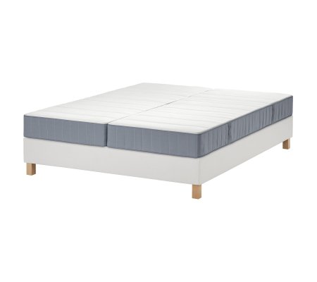 IKEA Кровать с 2 матрасами LYNGOR 160x200 см Белый (ИКЕА ЛИНГОР)