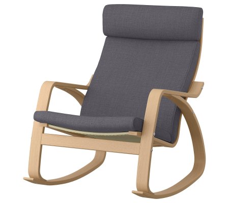 IKEA Кресло-качалка POANG Темно-серый (ИКЕА ПОАНГ)