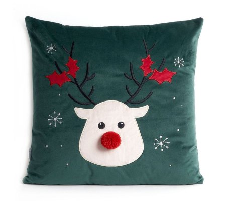 Декоративна наволочка Homla REINDEER 45х45 см Зелений, фото Декоративна наволочка Homla REINDEER 45х45 см Зелений