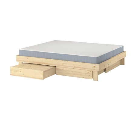IKEA Розкладне ліжко з матрацом GLAMBERGET 80-160x200 см Сосна (ИКЕА ГЛАМБЕРГЕТ)