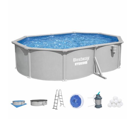Каркасный бассейн Bestway 56586 HYDRIUM 500x360х120 см Серый
