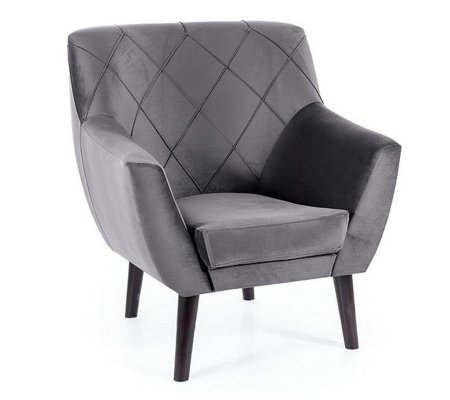 Кресло мягкое Signal KIER 1 Welur Серый, фото Кресло мягкое Signal KIER 1 Welur Серый