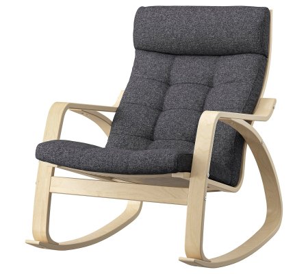 IKEA Кресло-качалка POANG Темно-серый (ИКЕА ПОАНГ)