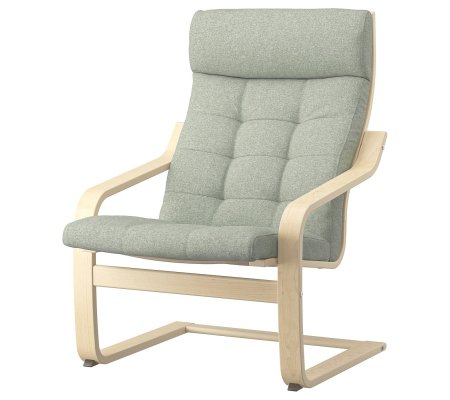 IKEA Кресло-качалка POANG Светло-зеленый (ИКЕА ПОАНГ)