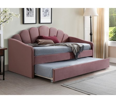 Раскладная кушетка Signal BELLA Welur 90x200 см Розовый