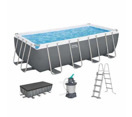 Каркасный бассейн Bestway 56466 POWER STEEL 549x274x122 см Серый