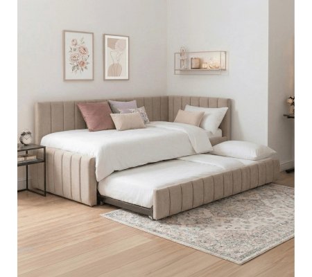 Розкладна кушетка Mebel Elit VILLEMO Welur 90x200 см Бежевий