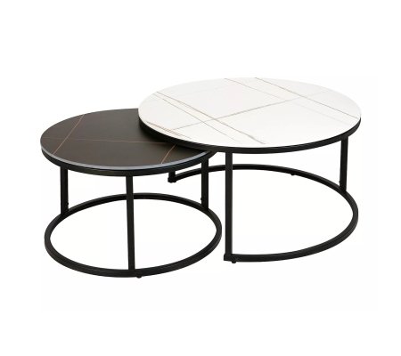Комплект журнальных столов Signal FERRANTE D Ceramic Marmur 2 шт Белый