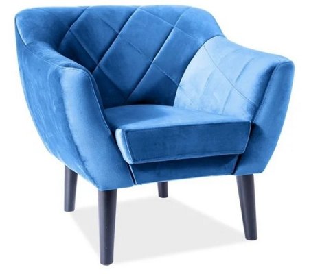 Кресло мягкое Signal Karo 1 Welur Синий, фото Кресло мягкое Signal Karo 1 Welur Синий
