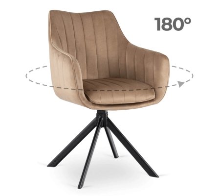 Обеденный стул поворотный Mebel Elit MUMBAI Welur Бежевый