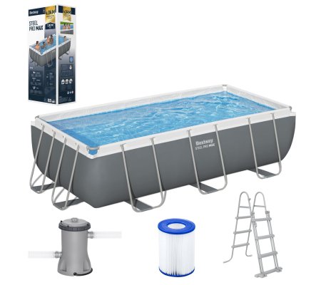 Каркасный бассейн Bestway 56441 STEEL PRO MAX 404x201х100 см Серый