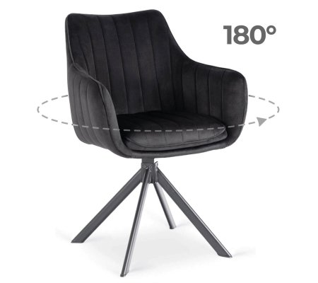 Обеденный стул поворотный Mebel Elit MUMBAI Welur Черный