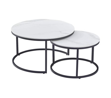 Комплект журнальных столов Signal FERRANTE Ceramic Marmur 2 шт Белый