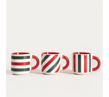 Набір кружок Homla AUREVIA 100 мл 3 шт Принт, фото Набір кружок Homla AUREVIA 100 мл 3 шт Принт