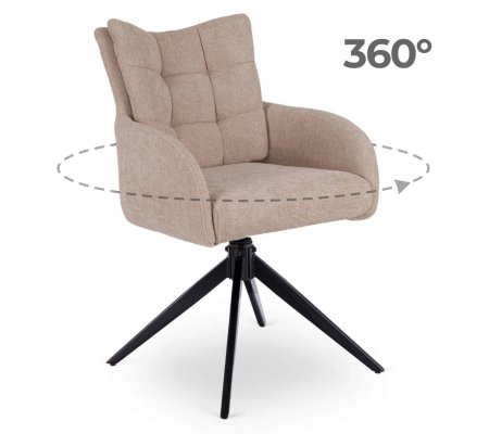 Обеденный стул поворотный Mebel Elit JULY Бежевый