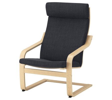 IKEA Кресло-качалка POANG Темно-серый (ИКЕА ПОАНГ)