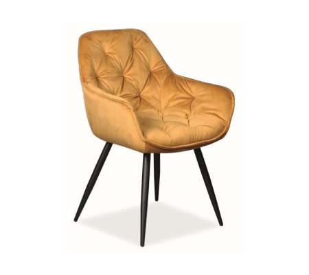 Обеденный стул Signal Cherry Velvet Карри, фото Обеденный стул Signal Cherry Velvet Карри