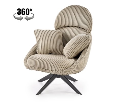 Кресло мягкое поворотное Halmar MERRY 2 Капучино