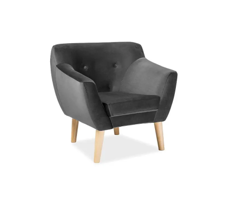 Кресло мягкое Signal Bergen 1 Welur  Серый, фото Кресло мягкое Signal Bergen 1 Welur  Серый