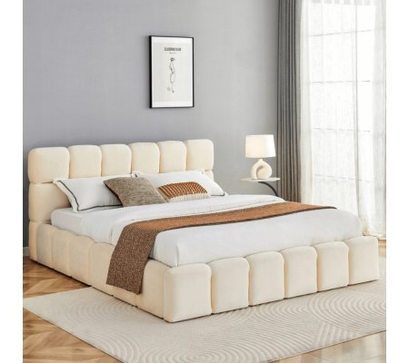 Ліжко Mebel Elit MURACJA Welur 160x200 см Кремовий