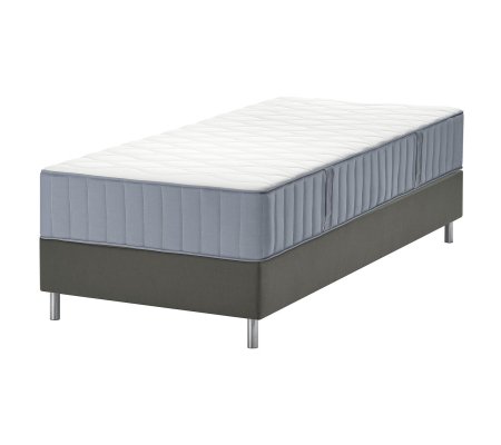 IKEA Ліжко з матрацом LYNGOR 90x200 см Темно-сірий (ИКЕА ЛИНГОР)