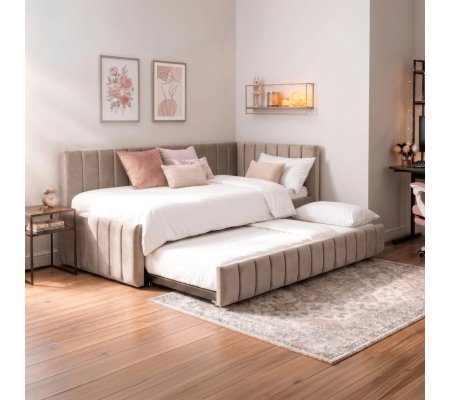 Раскладная кушетка Mebel Elit VILLEMO Welur 120x200 см Бежевый