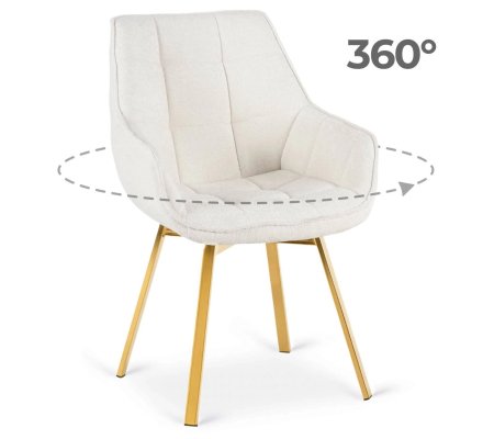 Обеденный стул поворотный Mebel Elit MIA Boucle Кремовый