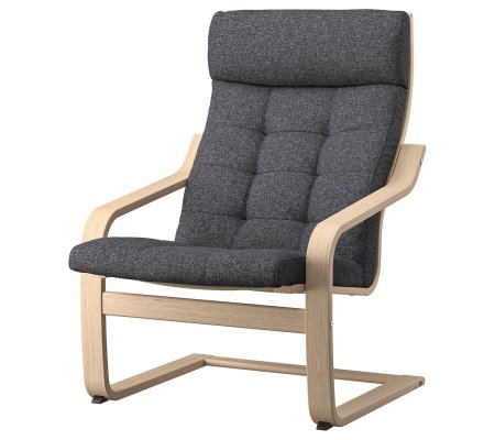 IKEA Кресло-качалка POANG Темно-серый (ИКЕА ПОАНГ)