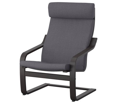 IKEA Кресло-качалка POANG Темно-серый (ИКЕА ПОАНГ)