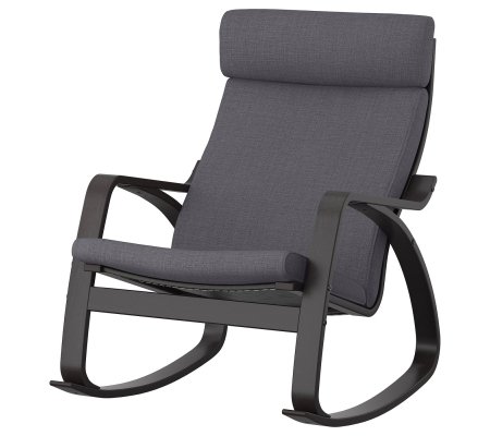 IKEA Кресло-качалка POANG Темно-серый (ИКЕА ПОАНГ)