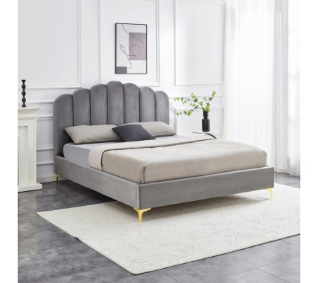 Кровать Mebel Elit GEMINI Welur 160x200 см Серый