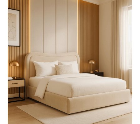 Ліжко Mebel Elit HAGA Welur 160x200 см Кремовий