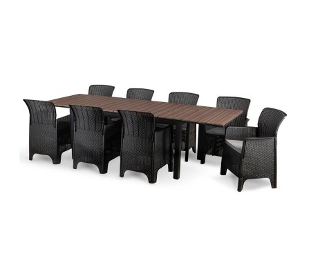 Комплект садових меблів Mebel Elit ARGOS FRESNO BIG 8 Чорний